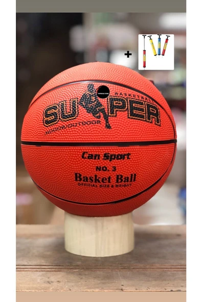 Küçük Basketbol Topu 3 Numara Şişirme Pompası Hediyeli ürün görseli 1