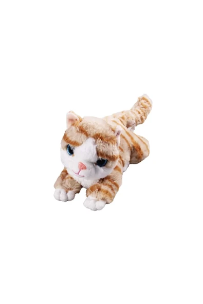 Miyavlayan Sesli Kedi Peluş Oyuncak Uyku Arkadaşı Hediyelik Peluş Yatan Kedi 35 cm ürün görseli 1