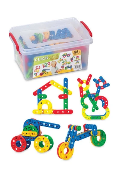 Zeka Geliştici Click Clack Yapı Oyuncak 96 Parça ürün görseli 1