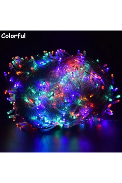100 Ledli Fişli Led, Dekor Lambası Animasyonlu 10m Rgb Yılbaşı Ağacı Işığı 10m ürün görseli 1