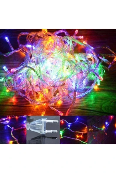 10 Metre 100 Ledli Fişli Led, Dekor Lambası 10m Rgb Yılbaşı Ağacı Işığı ürün görseli 1