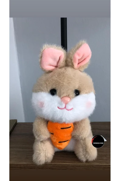 Sevimli Havuçlu Tavşan Peluş Oyuncak Anahtarlık Hediyelik Uyku Arkadaşı 15 Cm ürün görseli 1
