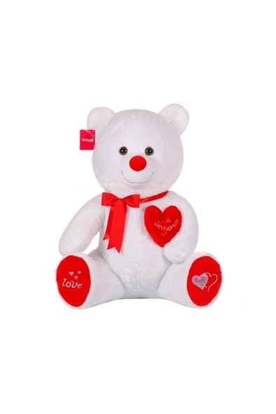 Peluş Seni Seviyorum Kalpli Ayı Oyuncak 50 Cm Büyük Boy Beyaz Sevgiliye Sevgililer Günü Hediyesi ürün görseli 1