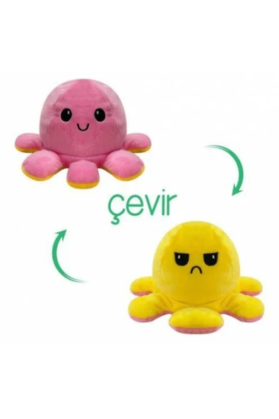 Selay Toys Çift Taraflı Peluş Duygulu Ahtapot 17 Cm ürün görseli 1