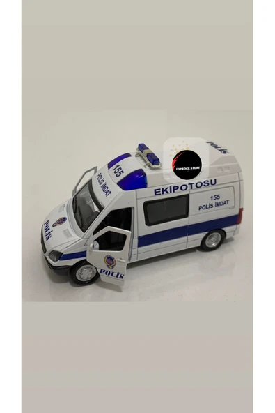 Metal Polis Arabası Oyuncak Işıklı Sesli Ekip Otosu ürün görseli 1