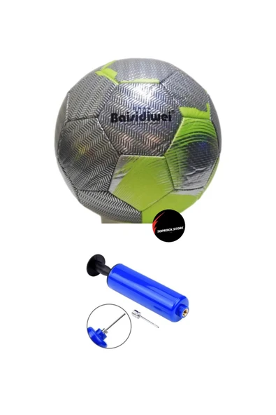 Parlak Dikişli Futbol Topu A Kalite Tüm Sahalara Uygun Şişirme Pompası Hediyeli ürün görseli 1