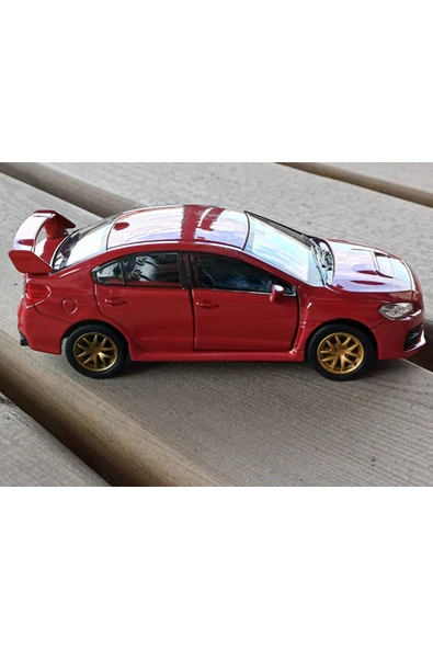 Lisanslı Subaru WRZ STI Çek Bırak Model Metal Araba (1:34) 43693D Kırmızı ürün görseli 1