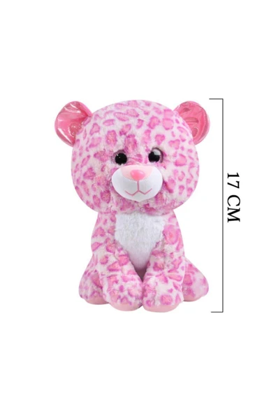 Peluş Leopar Oyuncak 17 Cm Pembe - Resim 2