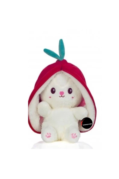 Sevimli Çilek Tavşan Peluş Oyuncak 35 cm Büyük Boy Hediyelik Uyku Arkadaşı ürün görseli 1