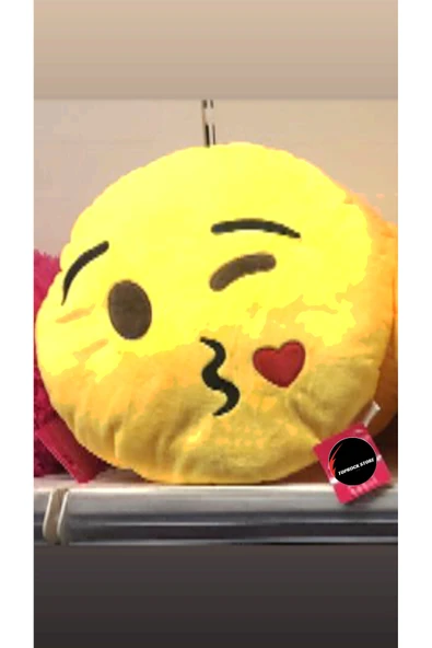 Öpücük Atan Emoji Yastık 35 Cm Büyük Boy Hediyelik Uyku Arkadaşı ürün görseli 1
