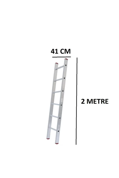 Sözbir Merdiven  2 Metre Tek Parça Alüminyum Merdiven | 80x25 Profil | Profesyonel Düz Tip ürün görseli 1