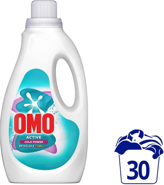 Omo Active Cold Power Beyazlar ve Renkliler Sıvı Çamaşır Deterjanı 1500 Ml ürün görseli 1