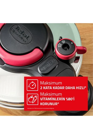 TEFAL Clipso Minut Easy Düdüklü Tencere - 6L - Resim 2