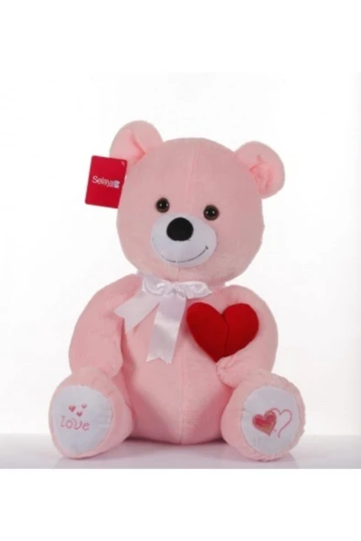 Peluş Seni Seviyorum Kalpli Ayı Oyuncak 50 cm Pembe Sevgiliye Hediye Sevgililer Günü Hediyesi ürün görseli 1