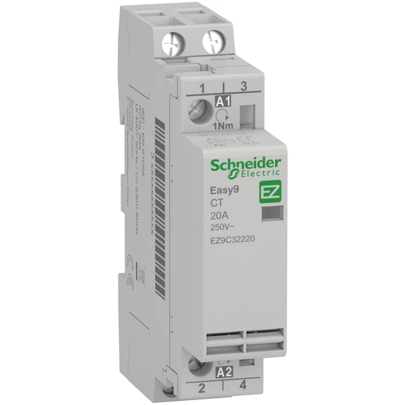 Schneider Electric EZ9C32220 2X20A 2NO Sessiz Kontaktör 240VAC ürün görseli 1