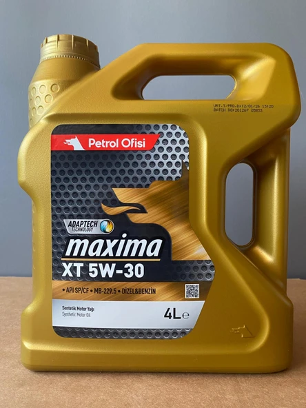Petrol Ofisi XT 5W-30 Sentetik 4 Litre Motor Yağı (01/2026 Üretim) ürün görseli 1
