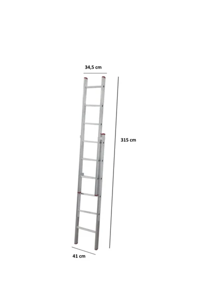 Sözbir Merdiven  2+2 Toplam 4 Metre Endüstriyel Alüminyum Sürgülü (ptt) Merdiveni ürün görseli 1