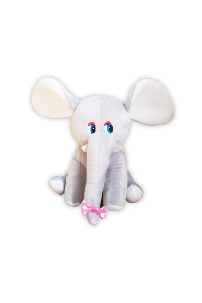 Minik Oturan Gri Fil 25 Cm Soft Peluş Oyuncak Hediyelik ürün görseli 1
