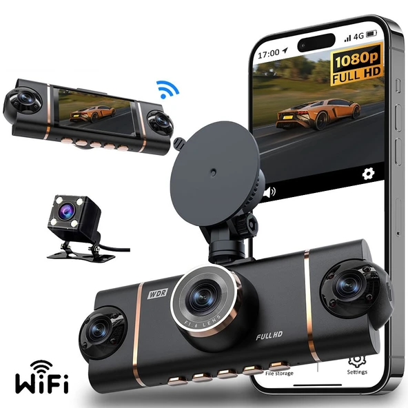 MPIA CC-69 4 Lens 3.16" IPS Ekran 5MP / Wi-Fi / TF Araç Kamerası ürün görseli 1
