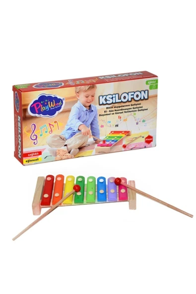 Playwood Eğitici Ahşap 8 'li Ksilofon 18 Ay Kutu Ölçüleri : 25,5 X 13,5 X 5 Cm. ürün görseli 1