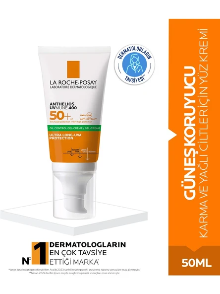 La Roche-Posay Anthelios Uvmune 400 Oil Control Spf50+ Güneş Kremi 50 ml- Karma ve Yağlı Ciltler İçin ürün görseli 1