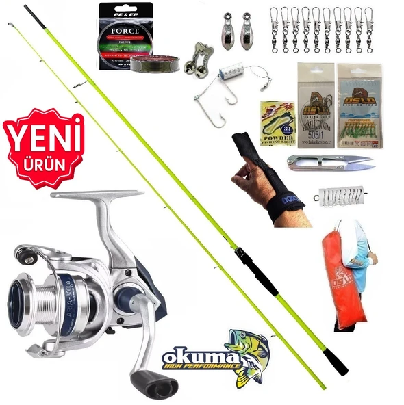 Okuma Aria 4000 270cm 5-55gr Karbon Oslo High Tech Kıyı Spin Olta Takımı Seti ürün görseli 1
