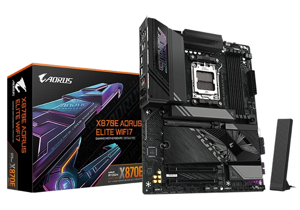 GIGABYTE X870E AORUS ELITE WIFI7 DDR5 HDMI TYPE-C PCIE 5.0 AM5 ATX ürün görseli 1