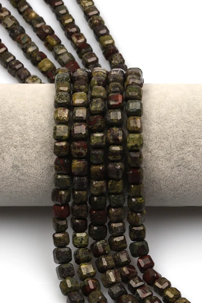 Kanbaba Jasper Doğal Taş Dizi 6 mm Küp Kesim - DZ-1166 ürün görseli 1