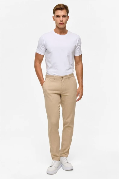 Lacivert Slim Armürlü Kanvas Pantolon ürün görseli 1
