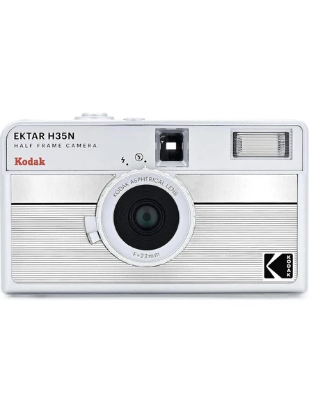 Kodak Ektar H35N 35mm Filmli Fotoğraf Makinesi Çizgili Gümüş ürün görseli 1