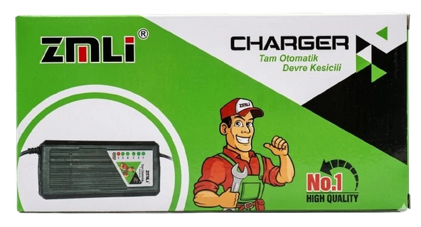 Zimli 60V 50Ah - 80Ah Akıllı Li-ion Batarya Şarj Cihazı - Elektrikli Motor Şarj Adaptörü ürün görseli 1
