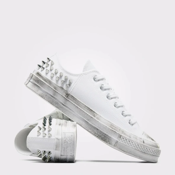 Converse Chuck 70 Studded Unisex Beyaz Sneaker - Resim 4
