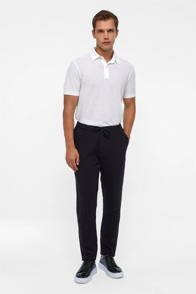 Siyah Slim Düz Jogger Pantolon - Resim 2