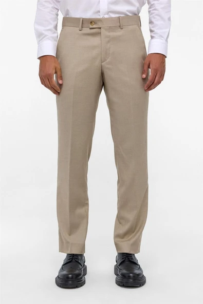 Bej Regular Armürlü Pantolon - Resim 2