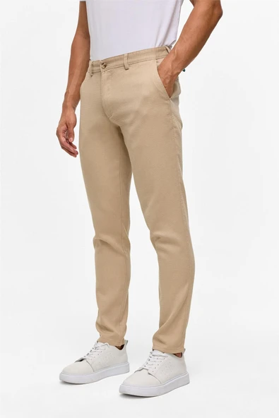 Lacivert Slim Armürlü Kanvas Pantolon - Resim 3
