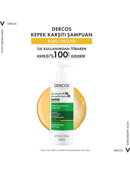 Vichy Dercos Şampuan Kuru ve Kepekli 390 ml ürün görseli 1
