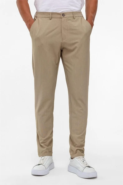 Lacivert Slim Düz Jogger Pantolon - Resim 3