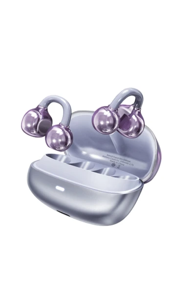 Bluetooth Kablosuz Kulaklık Clip-On Kulak Askılı Mor ürün görseli 1