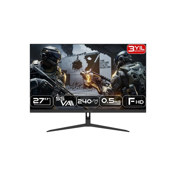 FAZEON X27F250S 27″ 240Hz 0.5ms Fast Va Fhd Hdmı*1 + Dp*1+Usb*1 Rgb Gamıng Monıtor ürün görseli 1
