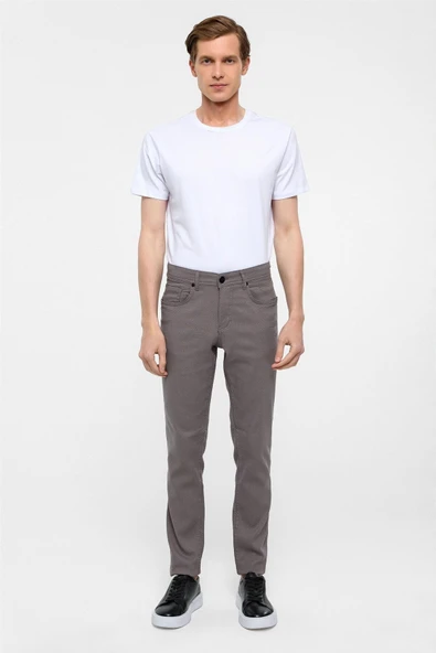 Lacivert Slim Fit 5 Cep Kalıp Armürlü Kanvas Pantolon ürün görseli 1