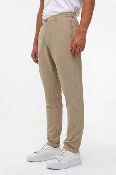 Lacivert Slim Düz Jogger Pantolon - Resim 5