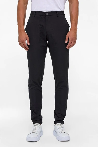 Beyaz Slim Armürlü Jogger Pantolon - Resim 3