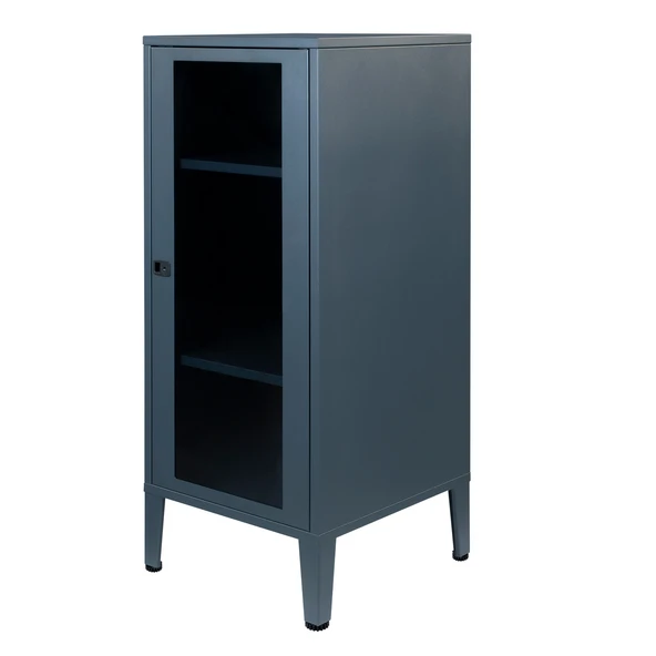 Lande Ziglat Serisi Cam Kapaklı Kilitli Metal Home Office Dolabı Antrasit Gri (RAL 7016) 450x940x450 mm ürün görseli 1