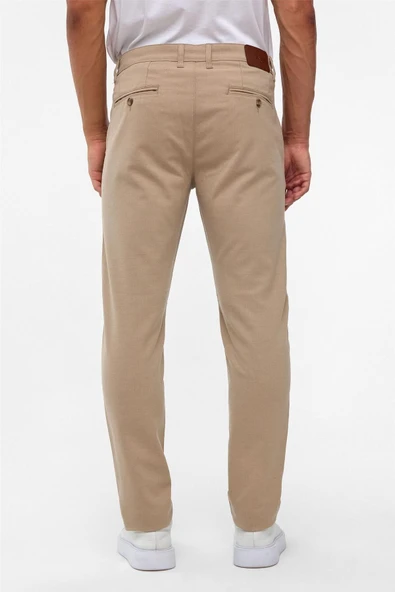 Bej Slim Desenli Pantolon - Resim 5