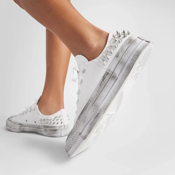Converse Chuck 70 Studded Unisex Beyaz Sneaker - Resim 3