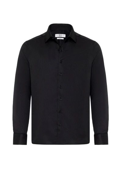 Beyaz Slim Fit Düz Klasik Yaka Gömlek ürün görseli 1