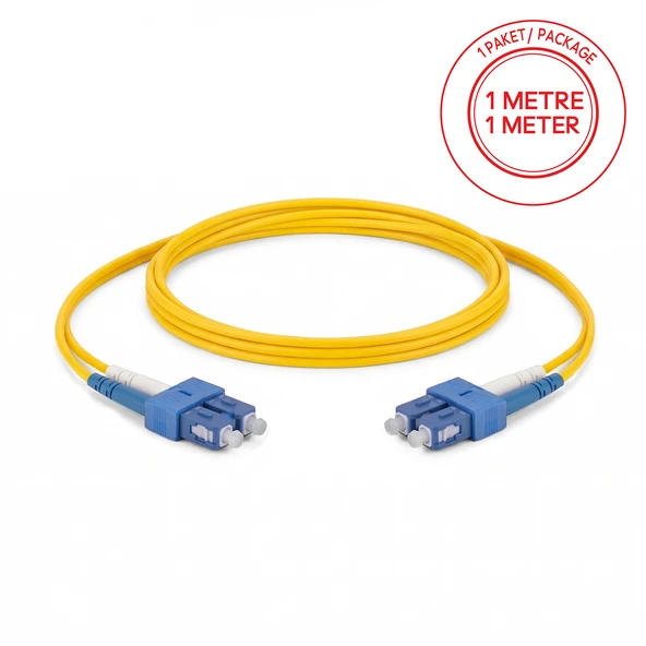 Alfafonet SC/UPC-SC/UPC Singlemode Dupleks 1 Metre Fiber Patch Cord ürün görseli 1