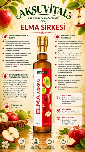 Aksu Vital - Elma Sirkesi 500 Ml - Resim 2