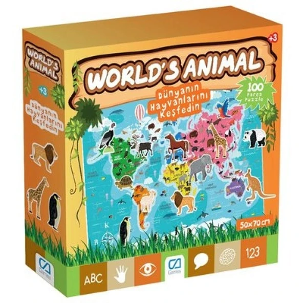 Games World's Animal 100 Parça Puzzle 5152 ürün görseli 1