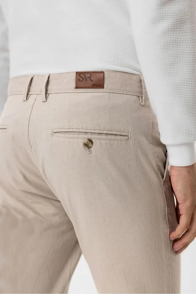 REGULAR (RAHAT) KALIP NORMAL BEL NORMAL PAÇA PAMUKLU KETEN PANTOLON - Resim 8